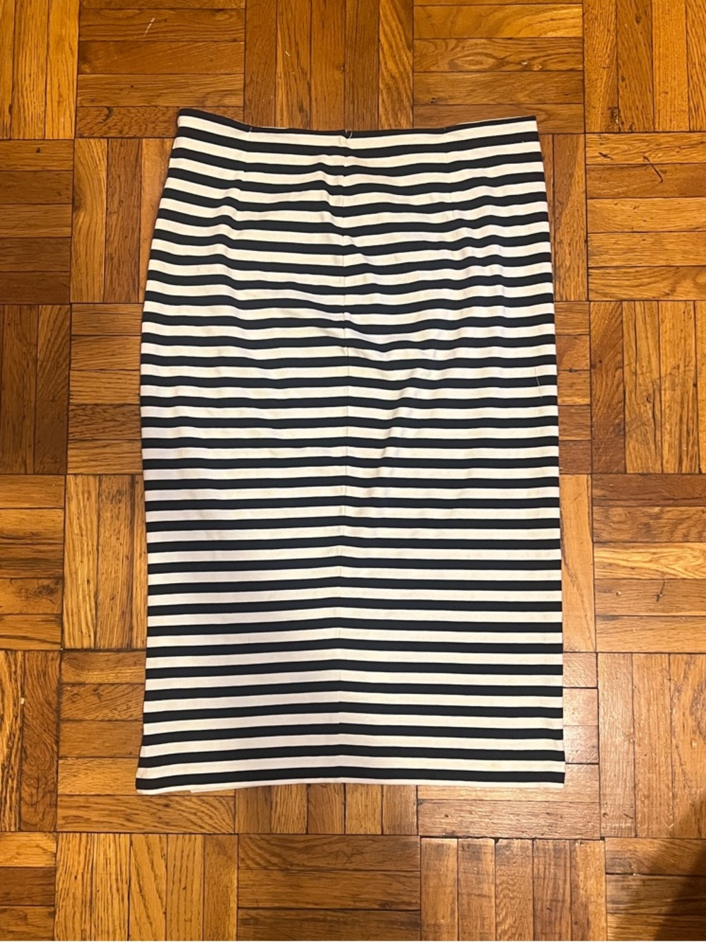 NWT J.Crew Navy Blue & White Striped Pencil Skirt